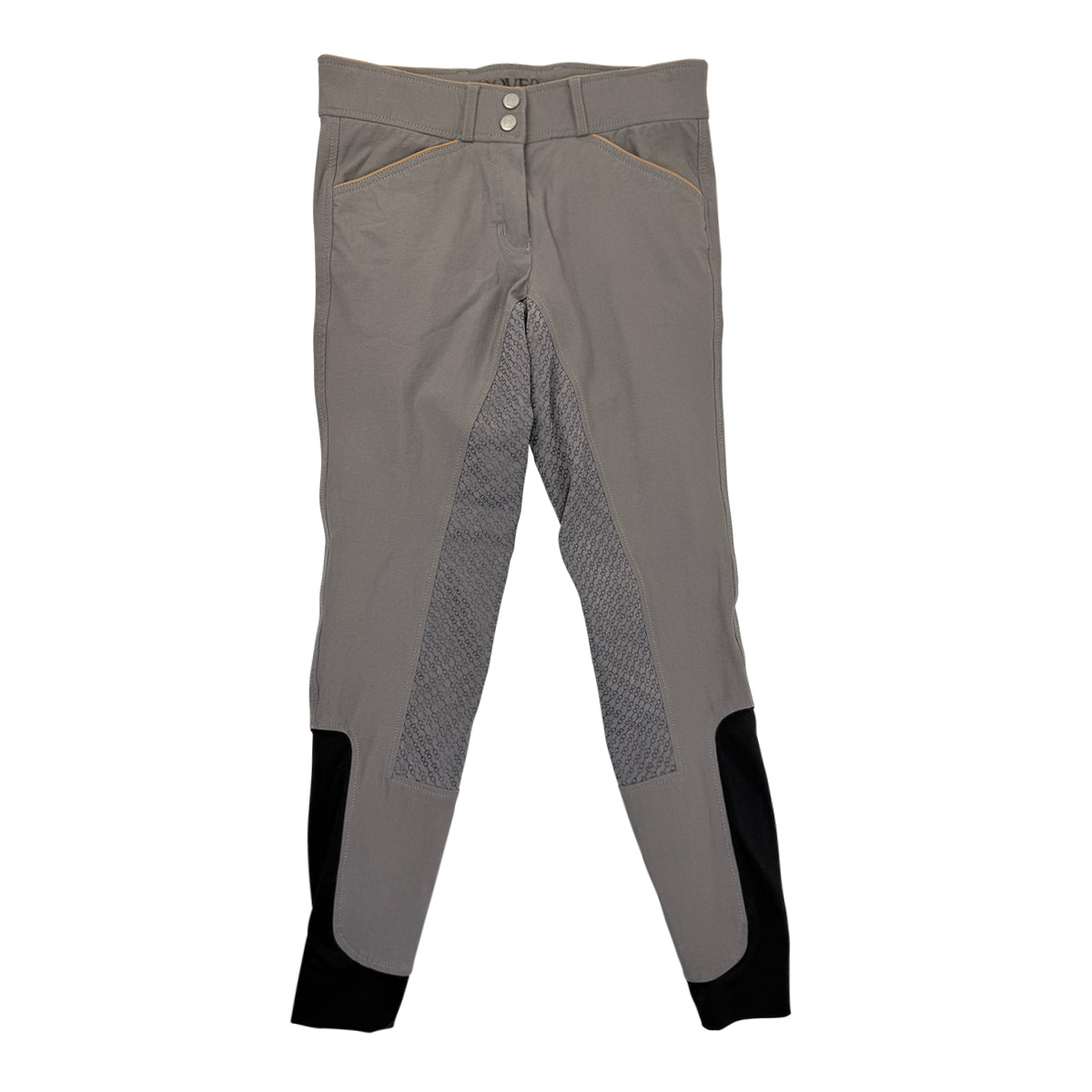Dover Saddlery 'Wellesley' Full Seat Breech in Grey/Orange Piping 