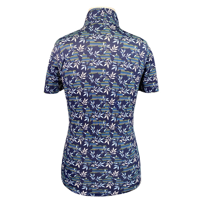 Kerrits 'Aire Ice Fil' Shirt in Navy/Green Leaves