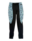 Kerrits Kids Performance Knee Patch Pocket Tights in Blue/Black Horseshoes 