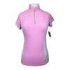 Dapple Bay 'Grace' SS 1/4 Zip Shirt in Pink/Dragonfly Meadow
