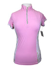 Dapple Bay 'Grace' SS 1/4 Zip Shirt in Pink/Dragonfly Meadow