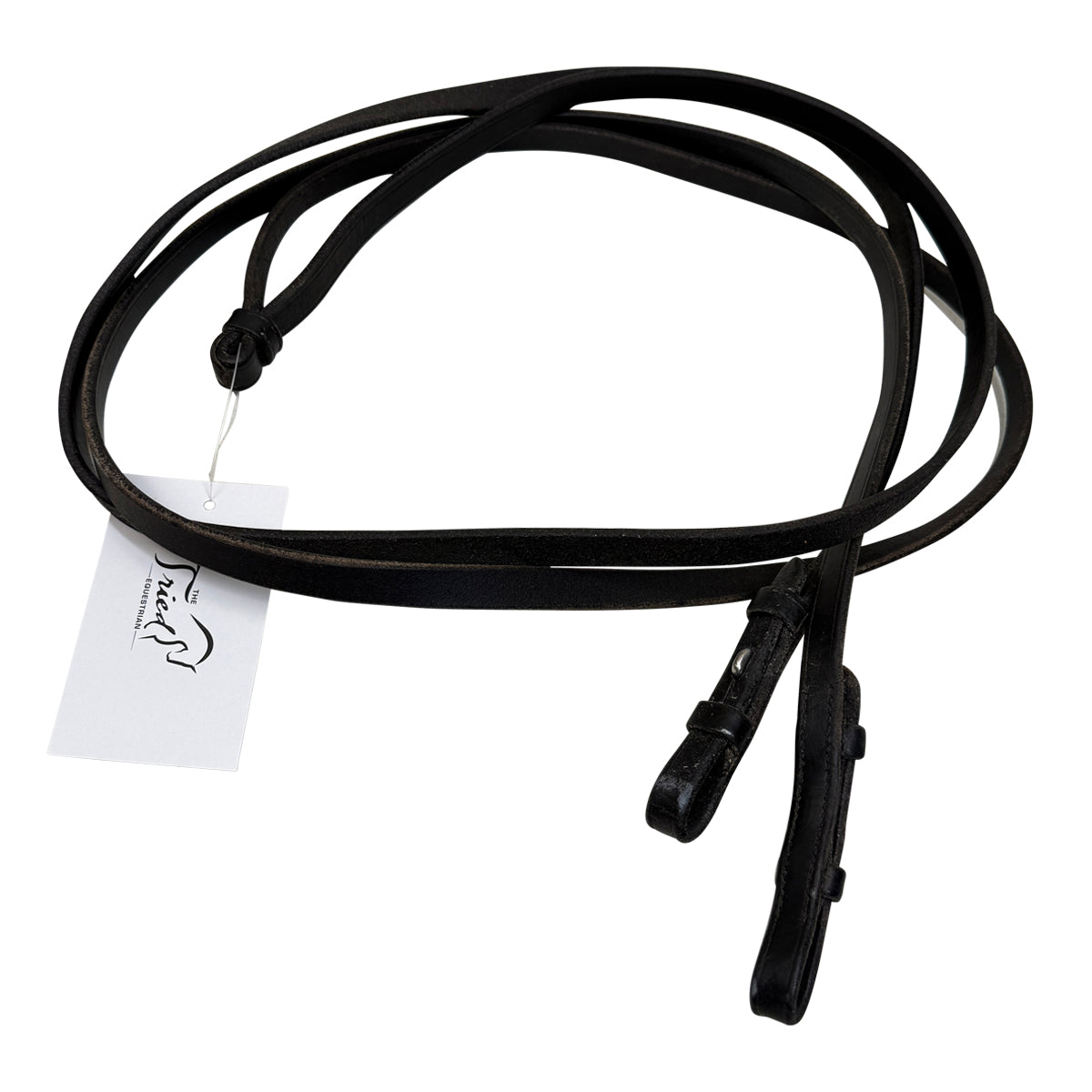 Plain Leather Curb Reins in Black