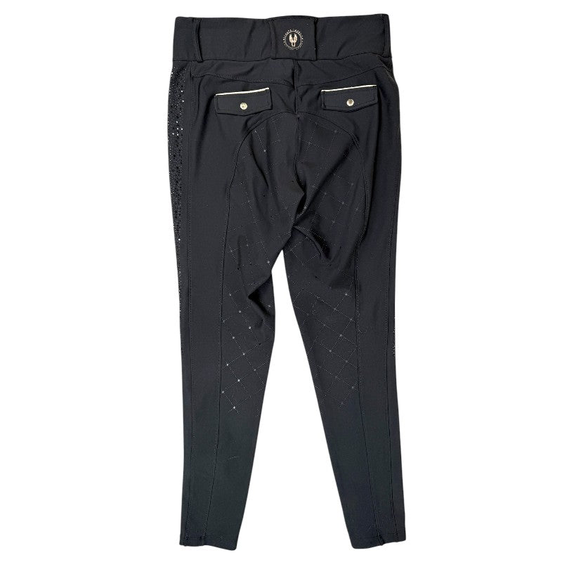 Sync Equestrian Dragon Rhinestone Breeches in Black