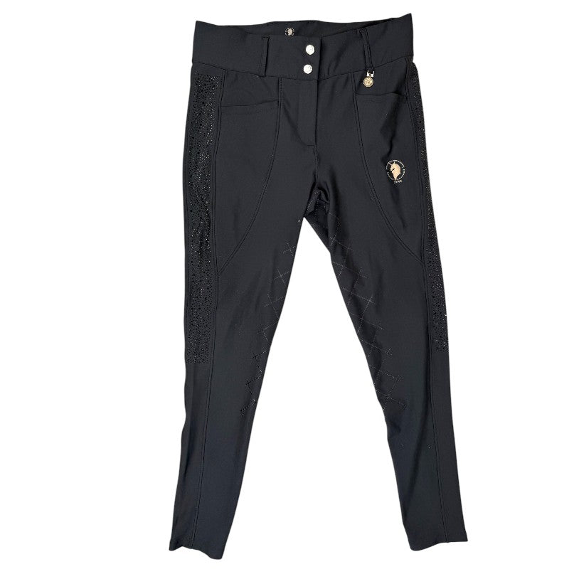 Sync Equestrian Dragon Rhinestone Breeches in Black