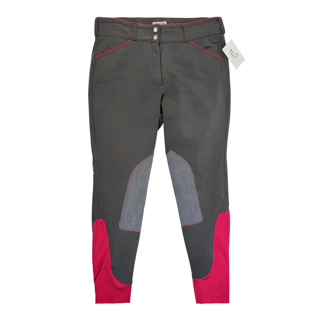 Dover Saddlery Wellesley Classic Piped Knee-Patch Breech in Grey