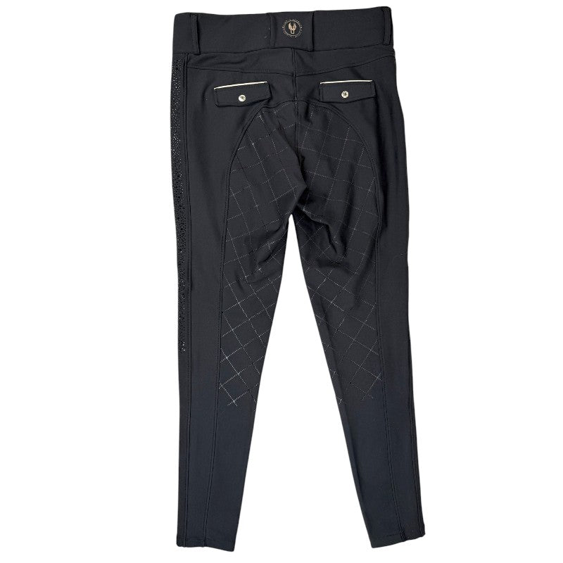 Sync Equestrian Dragon Rhinestone Breeches in Black