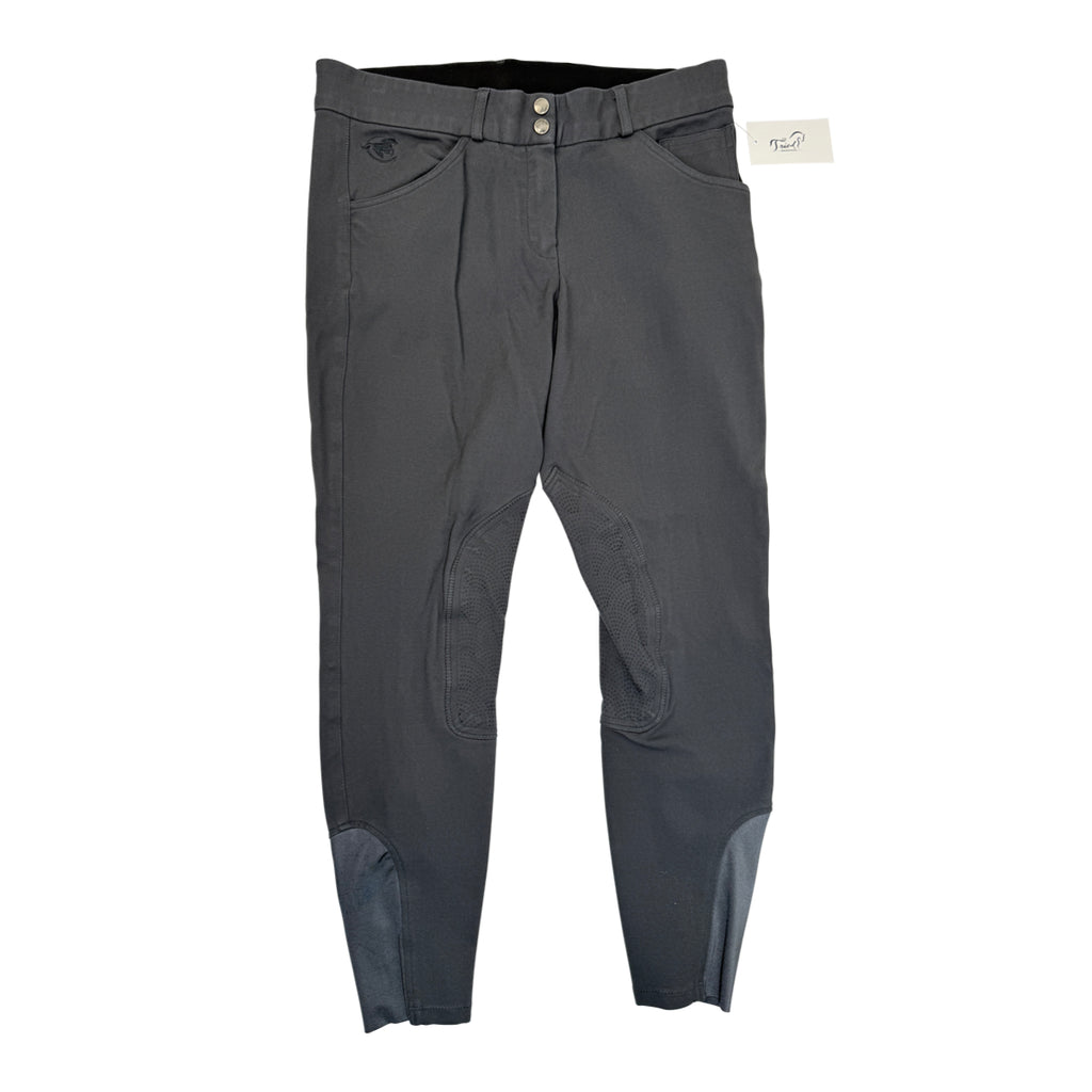 SmartPak 'Piper' Knit Mid-Rise Knee Patch Breeches in Grey