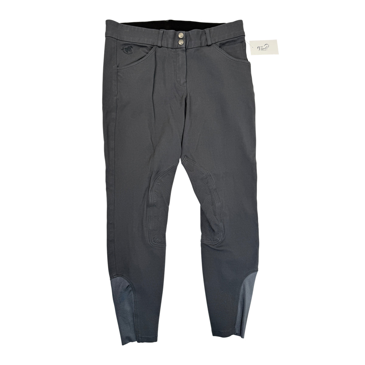 SmartPak 'Piper' Knit Mid-Rise Knee Patch Breeches in Grey