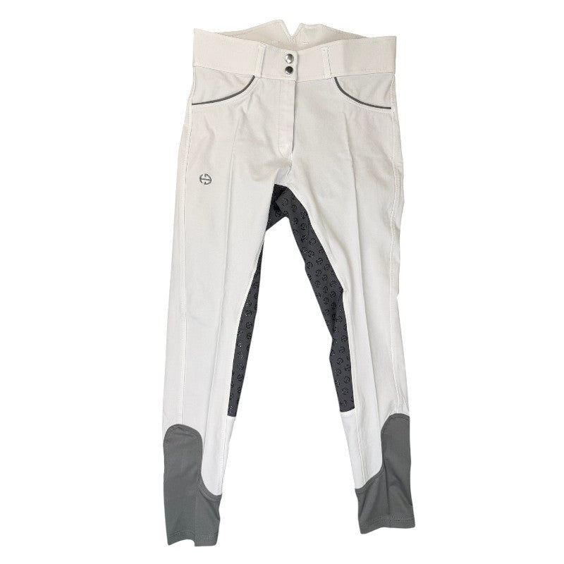 Halter Ego 'Evolution' Full Seat Breeches in White/Grey