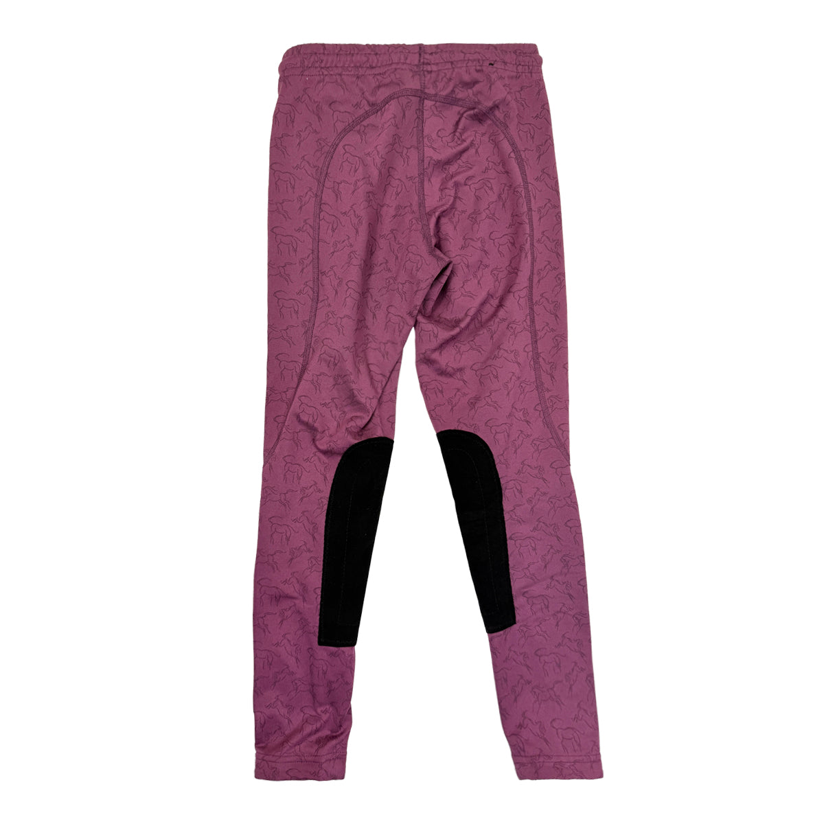 Kerrits Kids Performance Knee Patch Pocket Tights in Magenta Horses