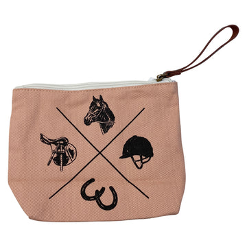 Spiced Equestrian 'Vintage Rider' Makeup Bag in Soft Pink