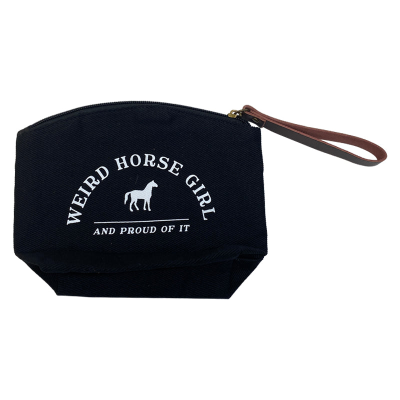 Spiced Equestrian 'Weird Horse Girl' Makeup Bag in Black