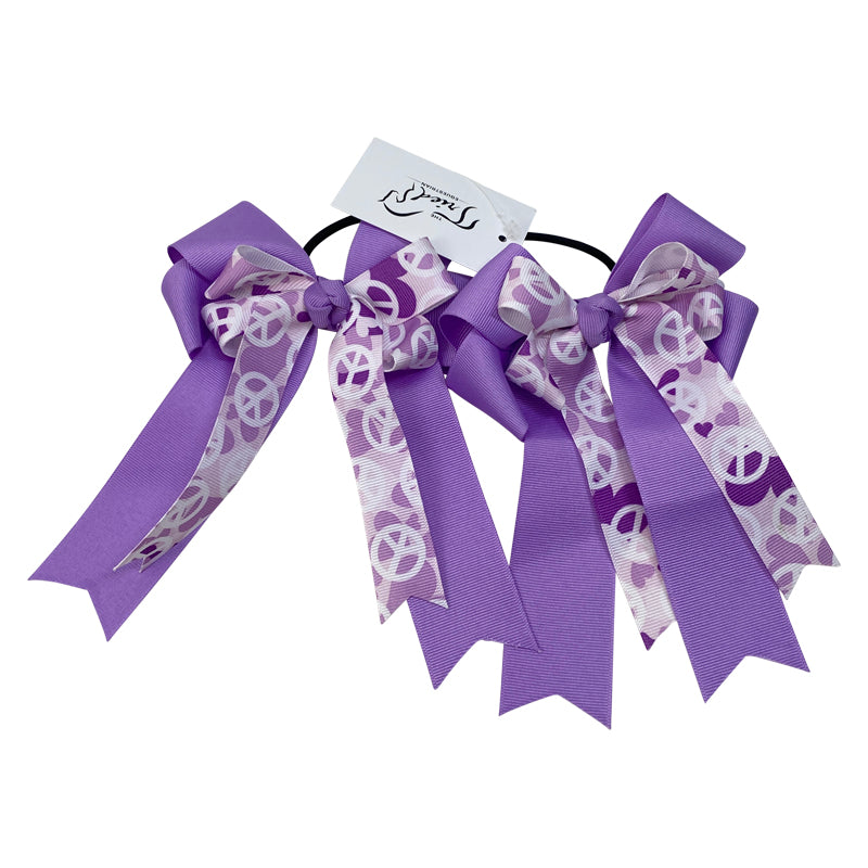 Show Bows in Lavender Peace Signs