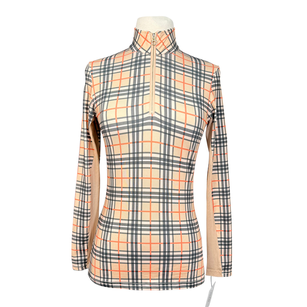 The Proper Fox Sunshirt in Tan/Black Plaid