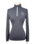 Asmar Equestrian 1/4 Zip Shirt in Black/Light Blue Accents - Women's XS