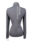 Asmar Equestrian 1/4 Zip Shirt in Black/Light Blue Accents - Women's XS