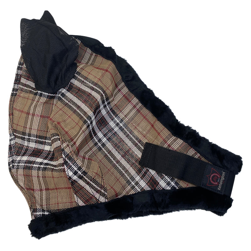 Kensington Fly Mask w/ Soft Ears in Tan Plaid