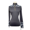 Novella Equestrian 'The Valentina' Long Sleeve Shirt in Black Floral