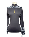 Novella Equestrian 'The Valentina' Long Sleeve Shirt in Black Floral