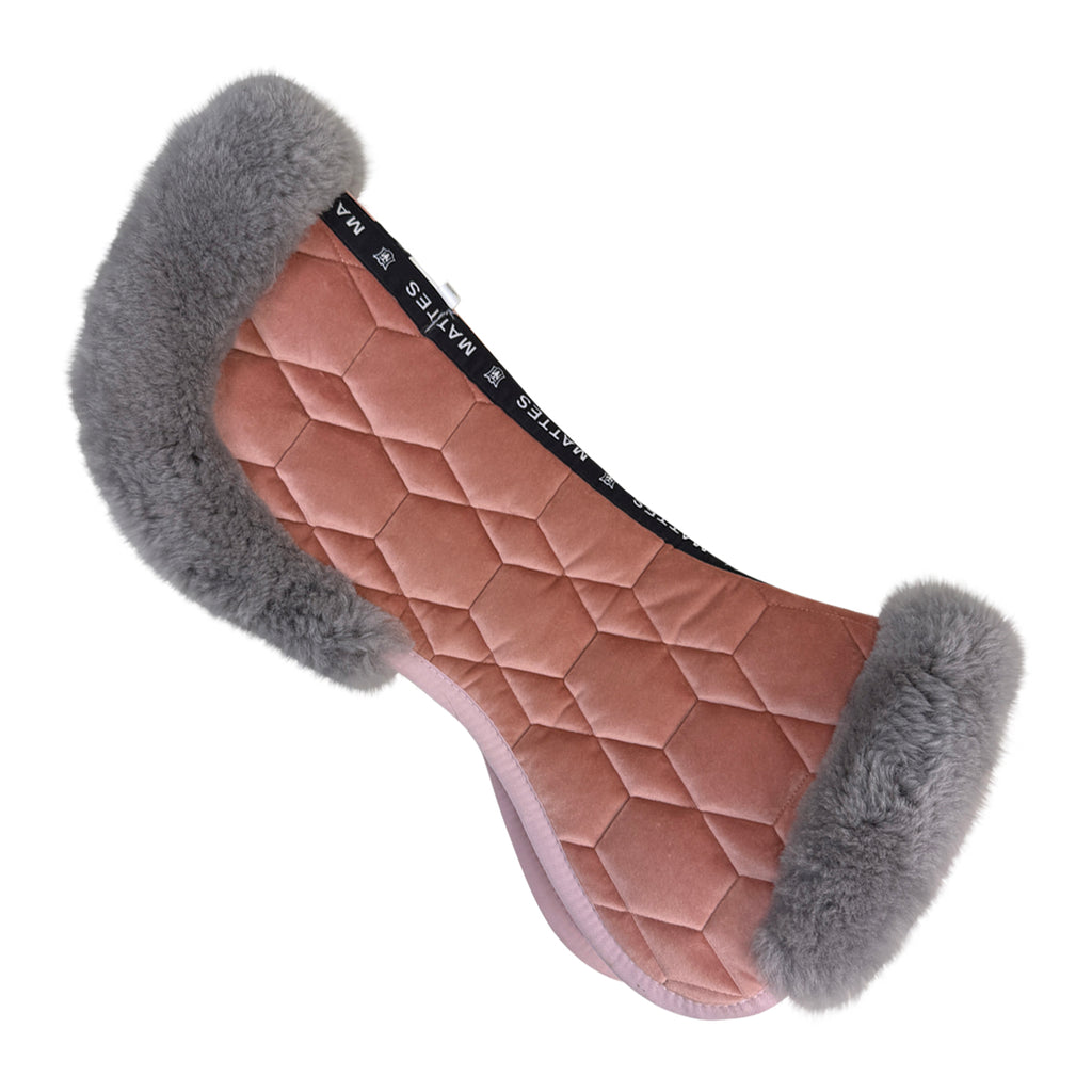 Mattes Custom Half Pad with Rear Trim in Baby Pink/Grey