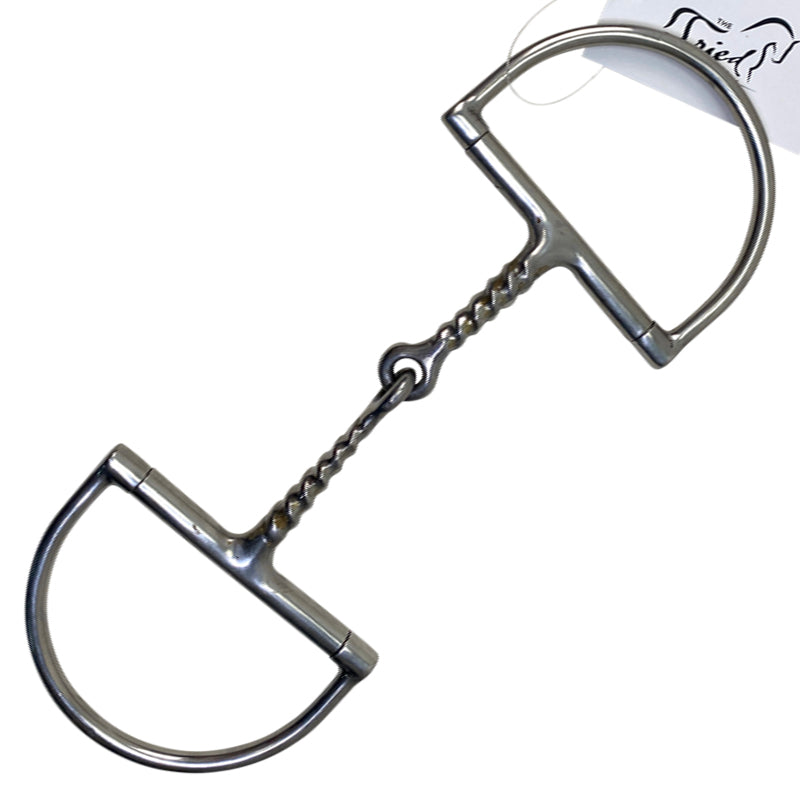 Corkscrew Dee Ring Snaffle in Stainless Steel 