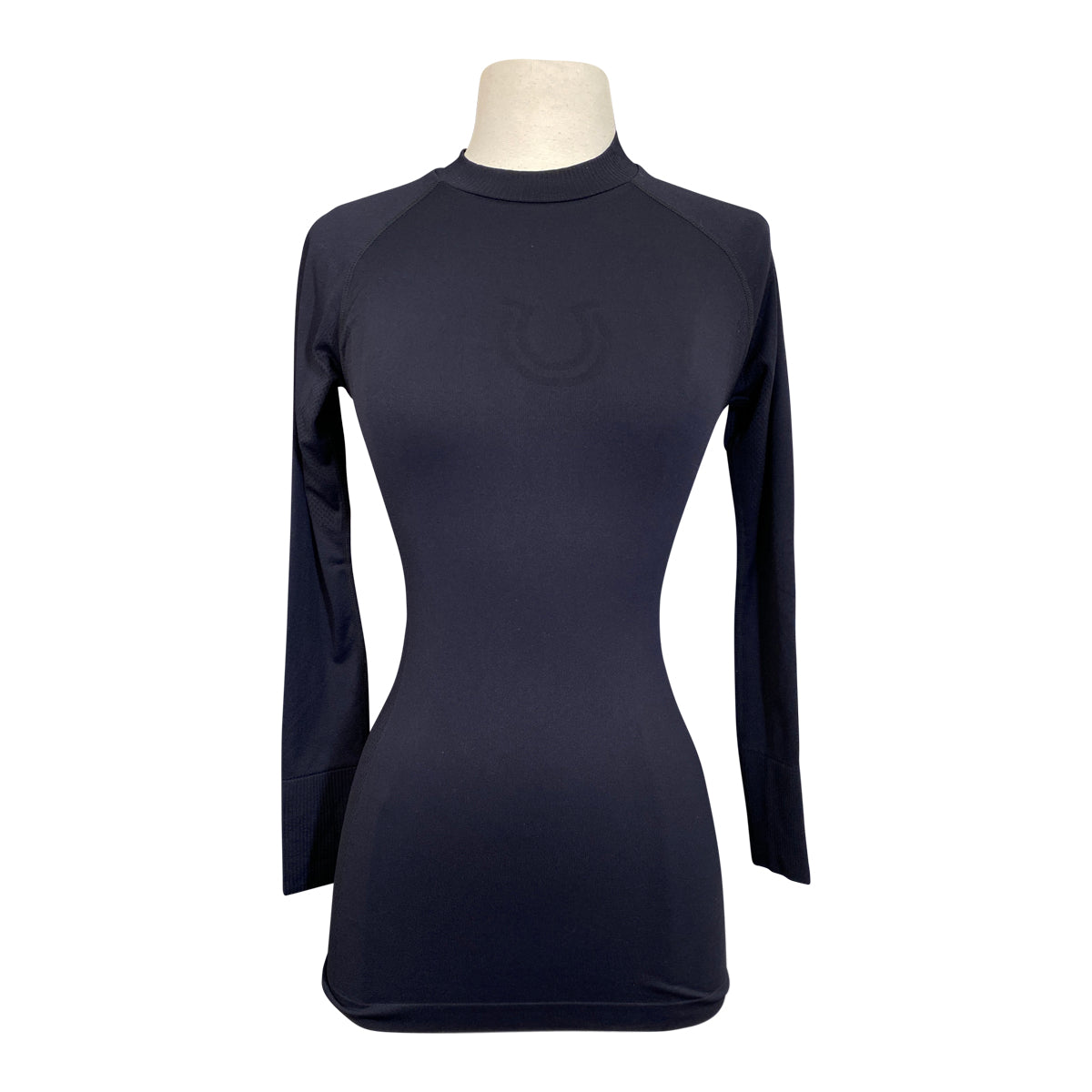 Front of FitEq Long Sleeve Seamless Schooling Top in Midnight - Women's S/M
