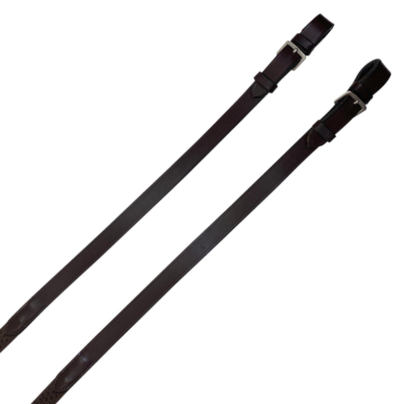 Black Oak Pebble Grip Reins w/ Stoppers in Brown