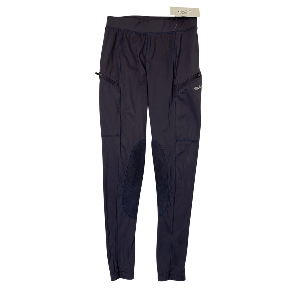 Willit Knee Patch Riding Tights in Light Grey