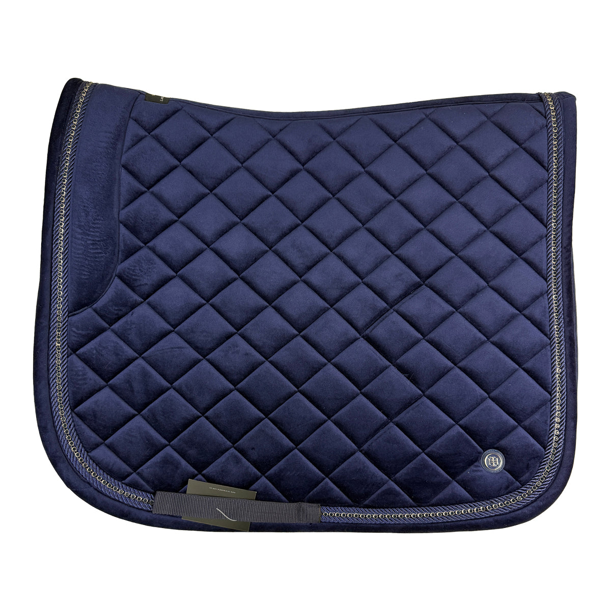 Lara Tweed Velvet Dressage Saddle Pad in Navy Crystals
