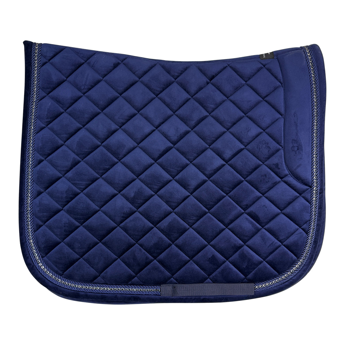 Lara Tweed Velvet Dressage Saddle Pad in Navy Crystals