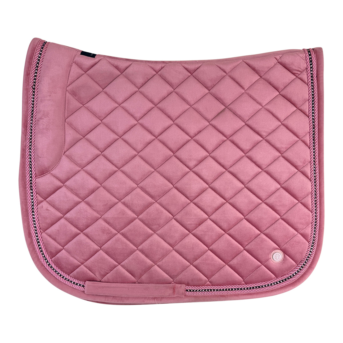 Lara Tweed Velvet Dressage Saddle Pad in Blush