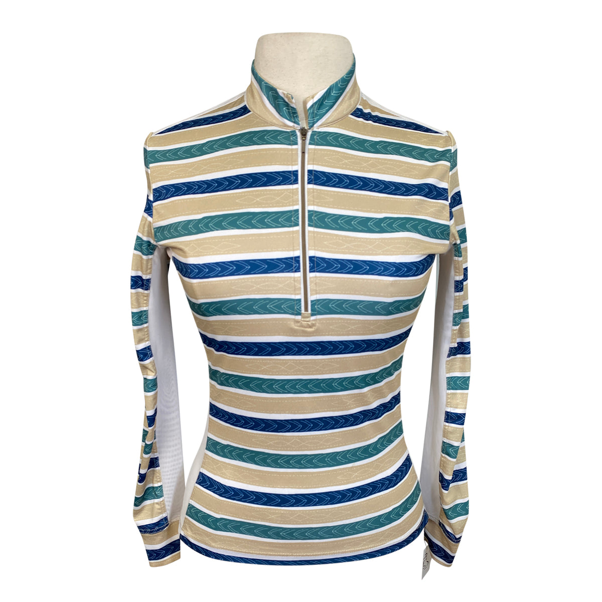 Cool Breeze Long Sleeve Sun Shirt in Blue/Teal/White