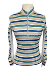 Cool Breeze Long Sleeve Sun Shirt in Blue/Teal/White