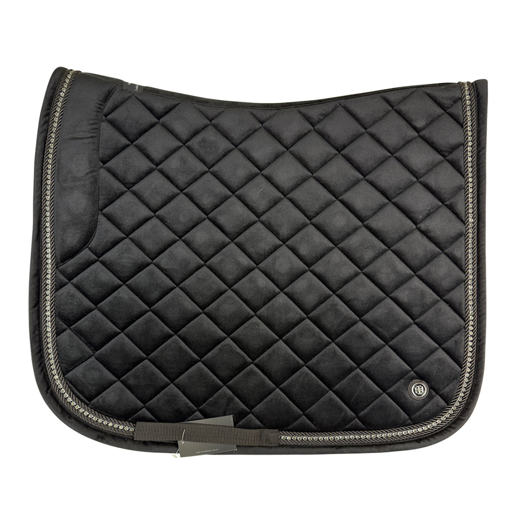 Lara Tweed Velvet Dressage Saddle Pad in Black
