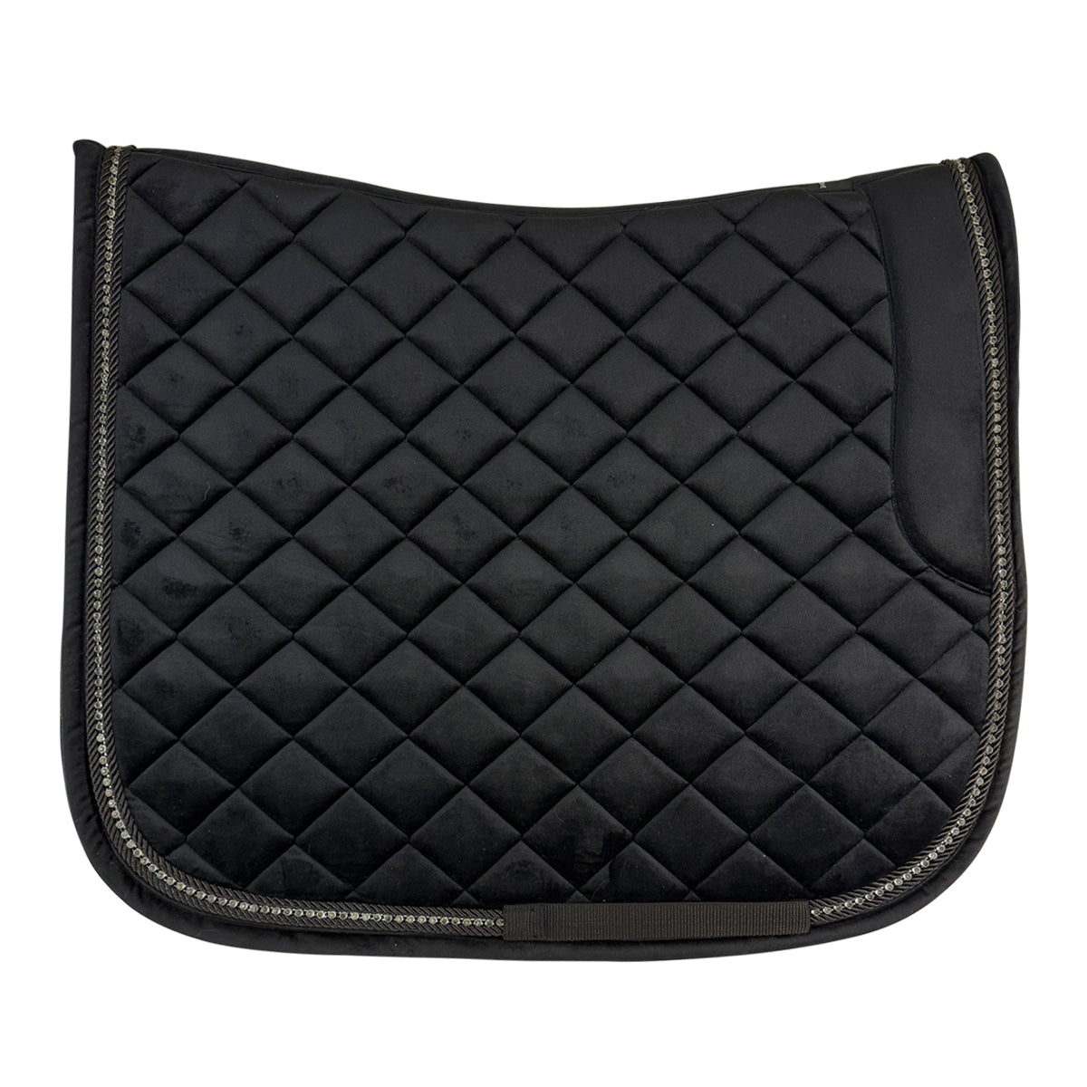 Lara Tweed Velvet Dressage Saddle Pad in Black