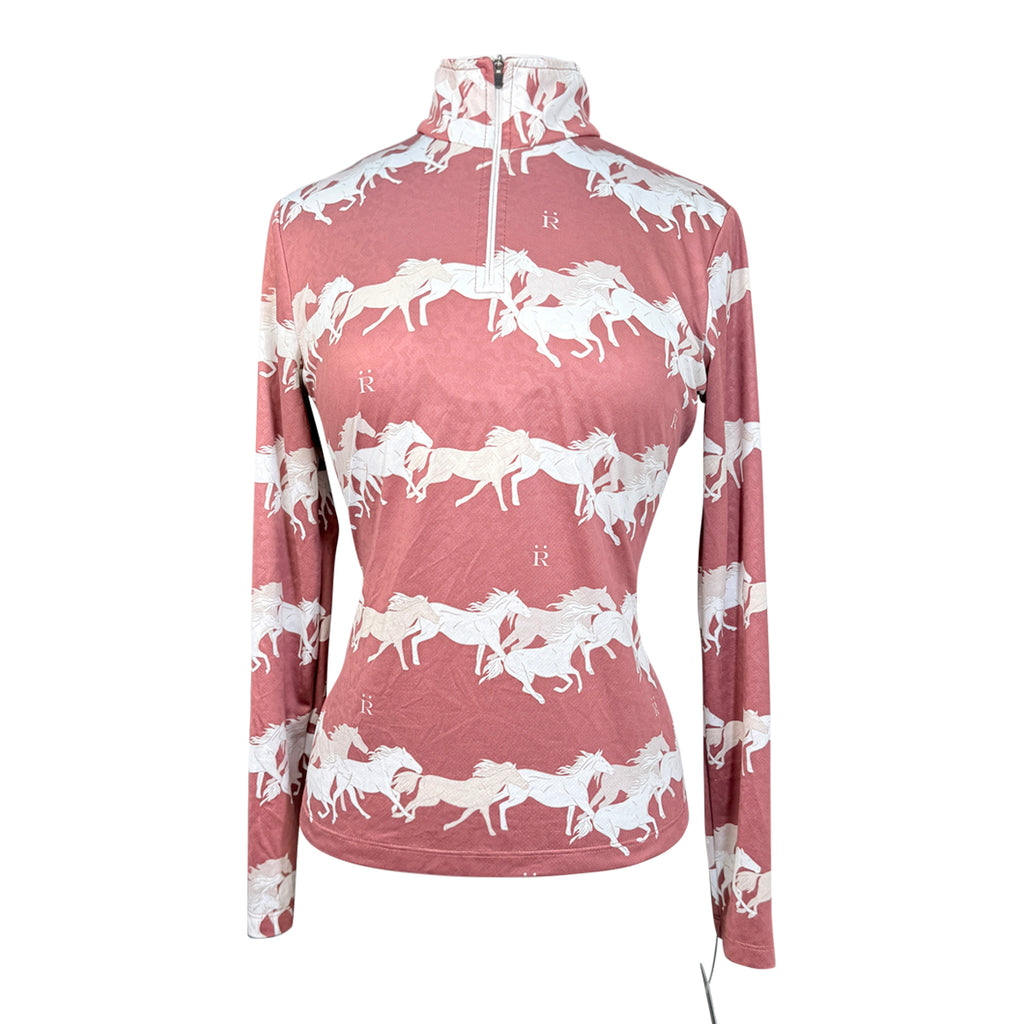 Rönner Aspen Zip Shirt in Red/Running Horses