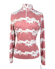 Rönner Aspen Zip Shirt in Red/Running Horses