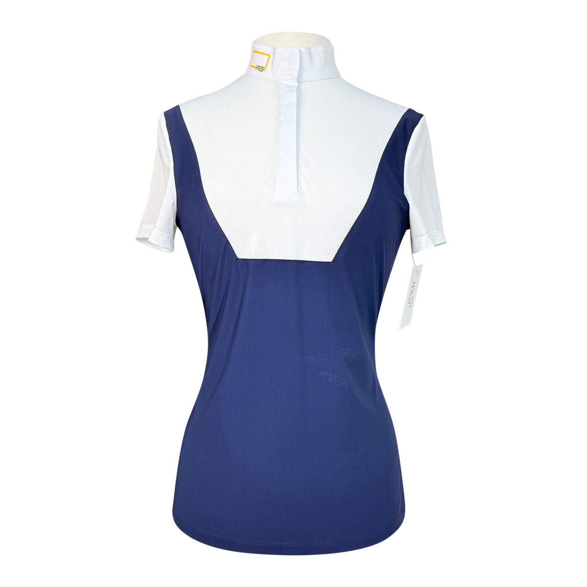 Rider's Gene Short Sleeve Jersey Competition Polo in Navy/White