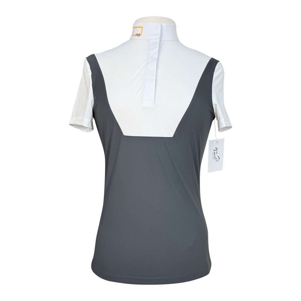 Rider's Gene Short Sleeve Jersey Competition Polo in Dark Grey/White