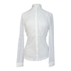Cavalleria Toscana Perforated Jacquard L/S Competition Shirt w/Bib in White
