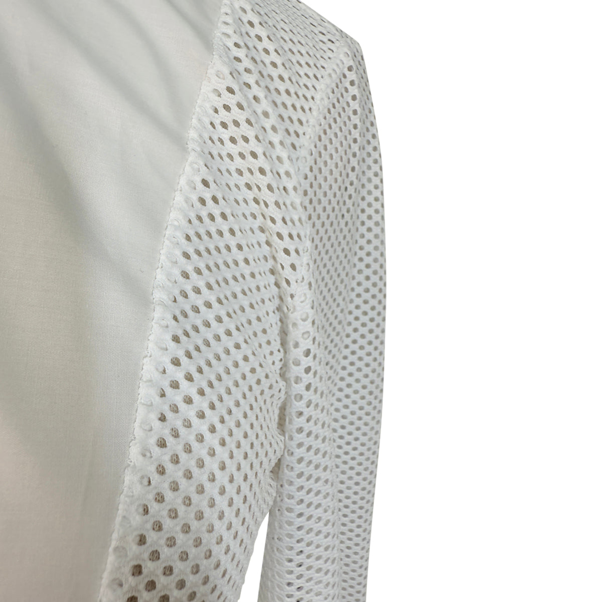 Cavalleria Toscana Perforated Jacquard L/S Competition Shirt w/Bib in White