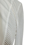 Cavalleria Toscana Perforated Jacquard L/S Competition Shirt w/Bib in White