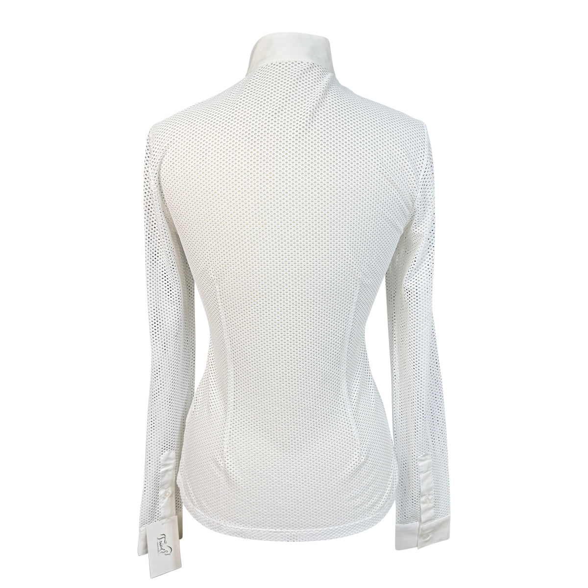 Cavalleria Toscana Perforated Jacquard L/S Competition Shirt w/Bib in White