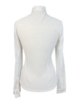Cavalleria Toscana Perforated Jacquard L/S Competition Shirt w/Bib in White