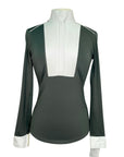 Front of Chestnut Bay SkyCool 'Liberty' Show Shirt in Hunter - Women's 2X