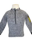 Front of Horseware Ireland Kids Winter Technical Zip Top in Heathered Grey - Children's 7/8