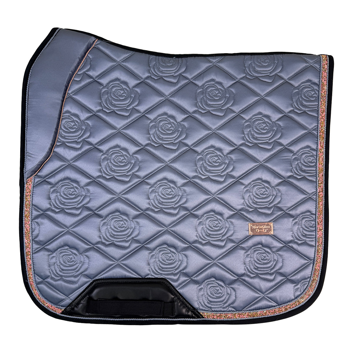 Horse Gloss Dressage Saddle Pad in Satin Steel Blue