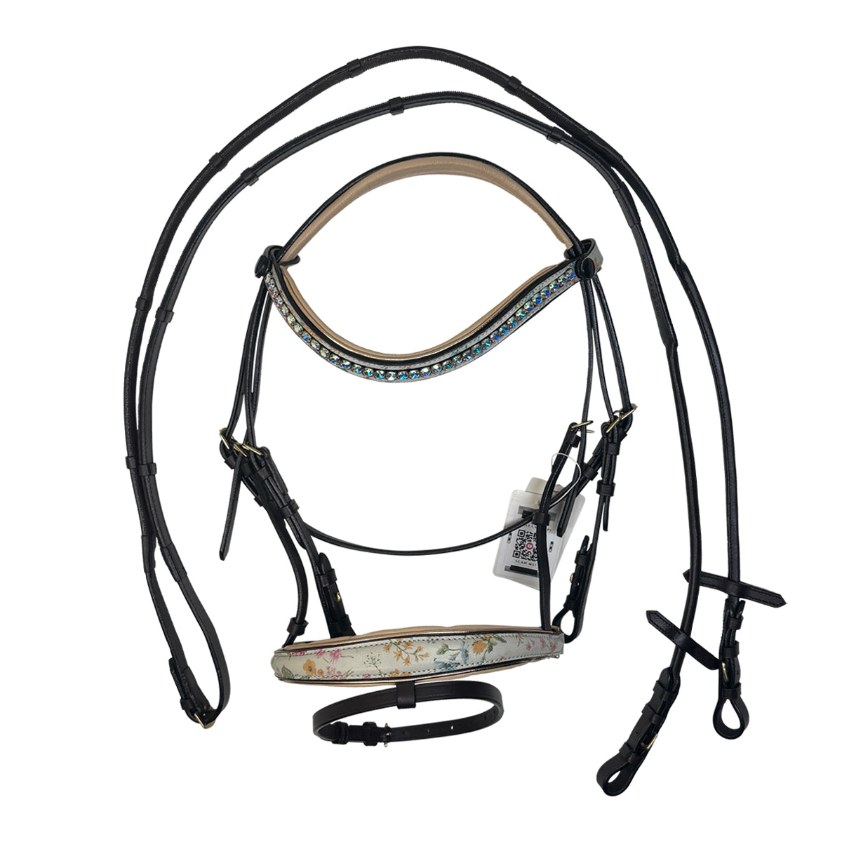 Halter Ego 'Dolce' Snaffle Bridle in Chocolate/Spring Floral 