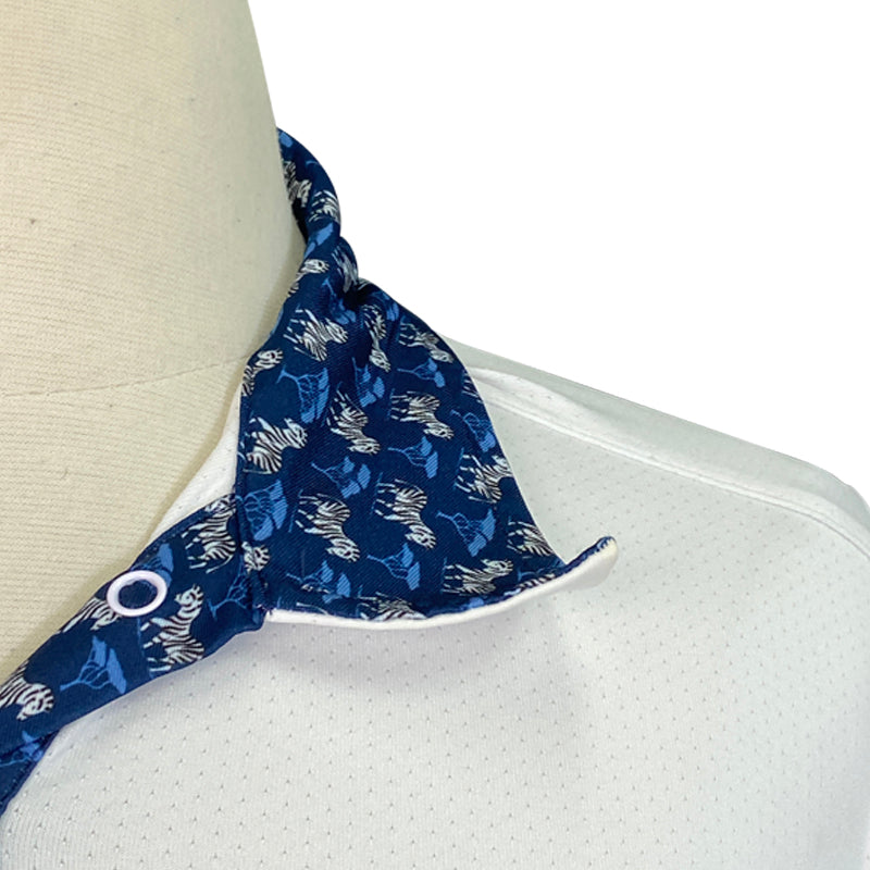 Essex Classics 'Talent Yarn' Show Shirt in White/Navy Zebra