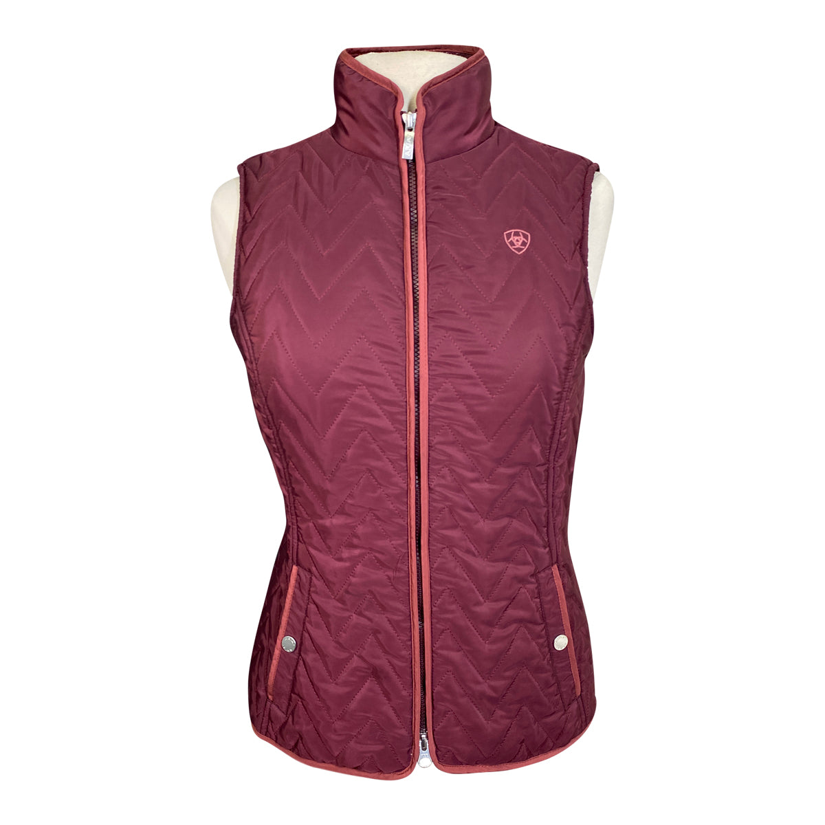 Front of Ariat &#39;Ashley&#39; Insulated Vest in Mulberry Brown